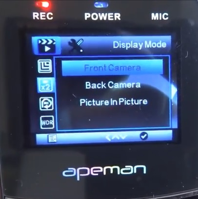 Apeman front and rear dash cam rear cam install